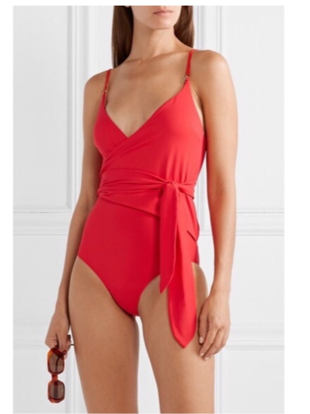 Stella McCartney Red Wrap One-Piece Swimsuit